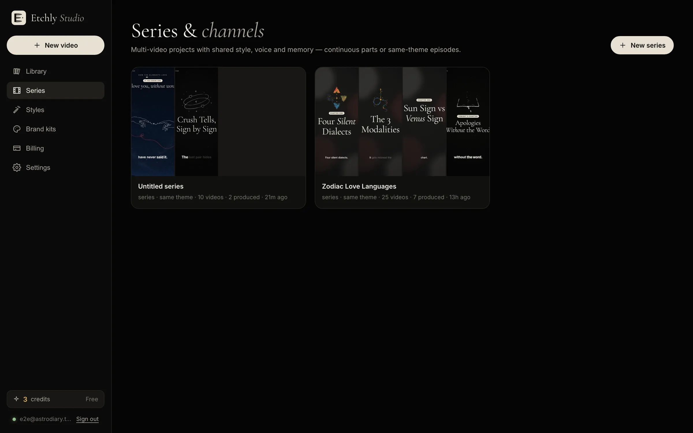 A series with planned and produced episodes